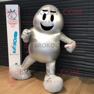 Silver Boxing Glove mascot costume character dressed with a Swimwear and Shoe laces