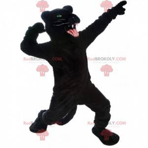 Obří a velmi realistický maskot černého pantera, divoké zvíře -