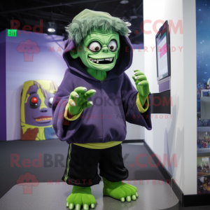 nan Frankenstein'S Monster mascot costume character dressed with a Sweatshirt and Shawls