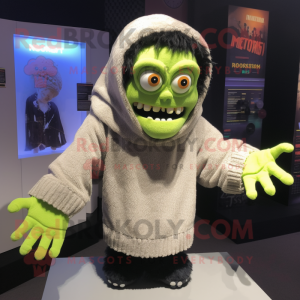 nan Frankenstein'S Monster mascot costume character dressed with a Sweatshirt and Shawls