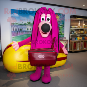 Magenta Hot Dog mascotte...