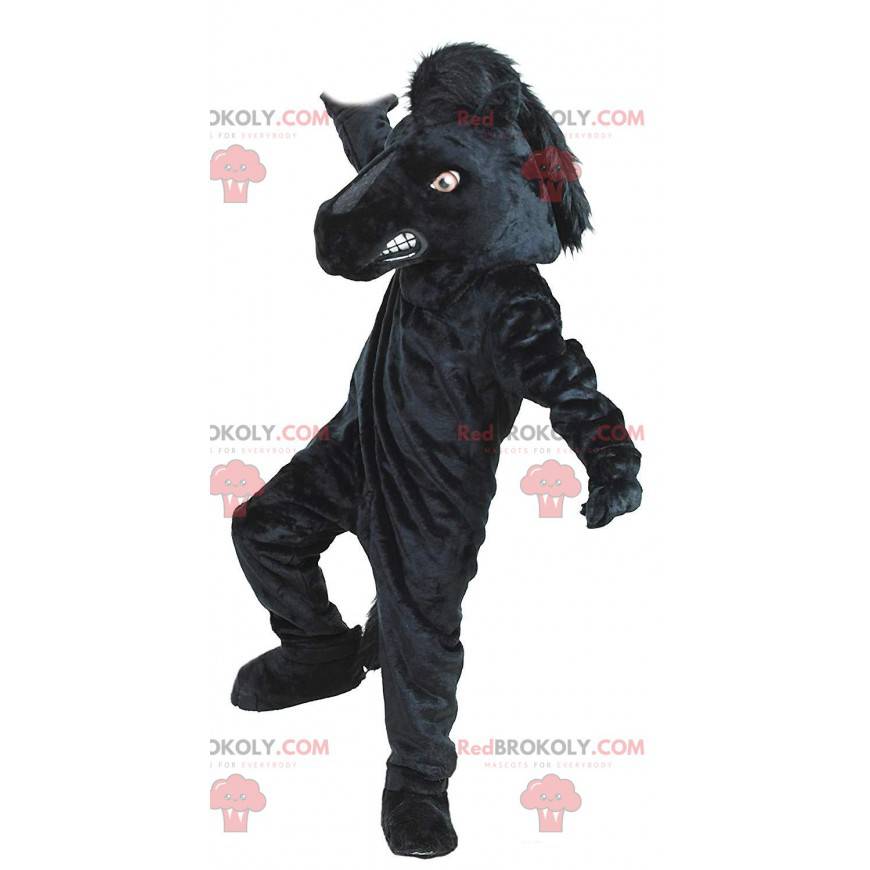 Kæmpe sort hest maskot, ridecenter kostume - Redbrokoly.com Kæmpe sort hest maskot, ridecenter kostume - Redbrokoly.com