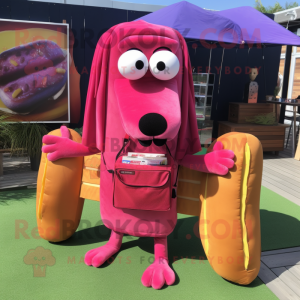Magenta Hot Dog mascotte...