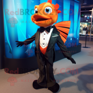 Orange Betta Fish maskot...