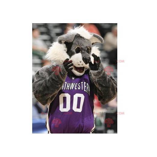 Grijze en witte tijger mascotte - Redbrokoly.com