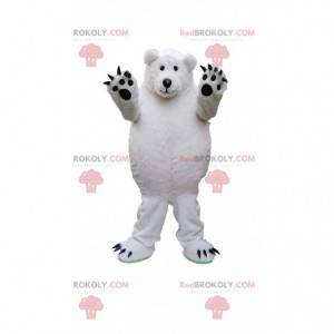 Mascotte de nounours blanc, costume d'ours polaire -