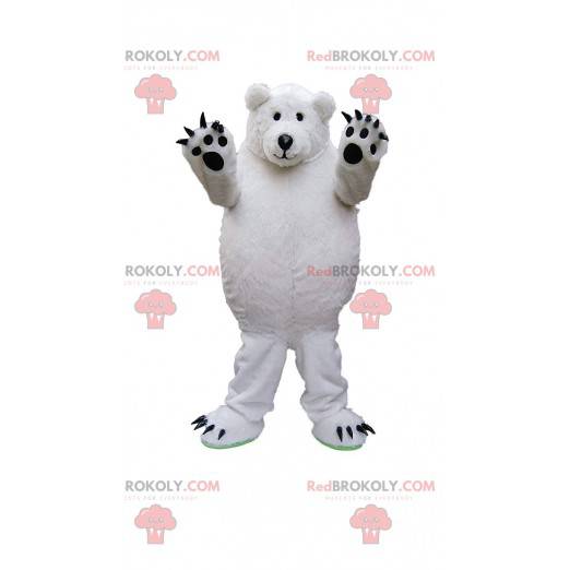 Mascote urso de pelúcia branco, fantasia de urso polar -