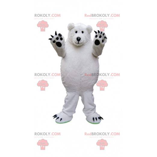 Mascotte de nounours blanc, costume d'ours polaire -