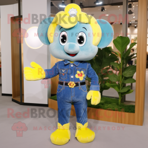 Gul firkløver maskot drakt...