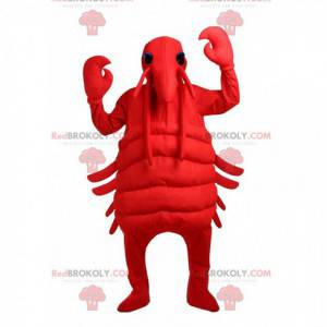 Mascote de lagosta vermelha, fantasia de lagostim gigante -