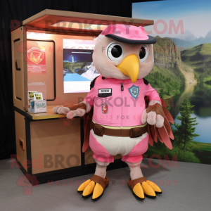 Pink Hawk maskot kostym...