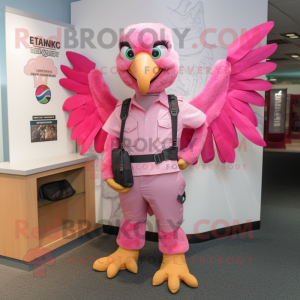 Pink Hawk mascotte kostuum...