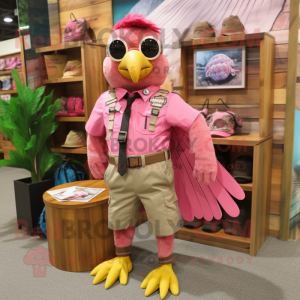 Pink Hawk mascotte kostuum...