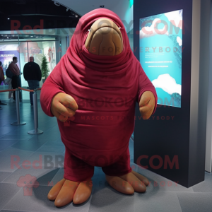 Maroon Walrus mascotte...