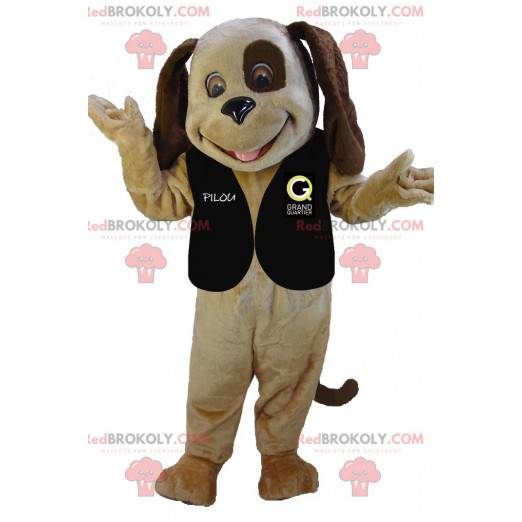 Very smiling bicolor brown dog mascot - Redbrokoly.com