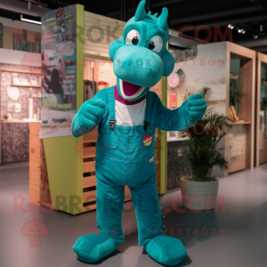 Teal Crocodile mascotte...