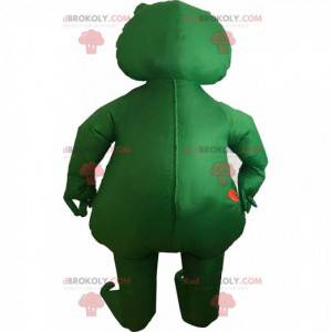Grønn og hvit froskmaskot, oppblåsbar kostyme - Redbrokoly.com