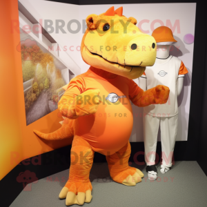 Orange Ankylosaurus maskot...