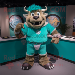 Turquoise Bison mascotte...