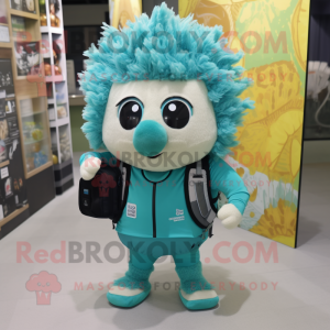 Turquoise Hedgehog mascotte...