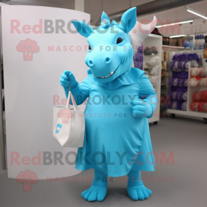 Cyan-Nashorn Maskottchen...