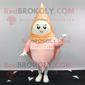 Peach Ice Cream Cone maskot...