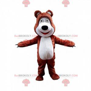 Brun og hvid bamse maskot, bamse kostume - Redbrokoly.com