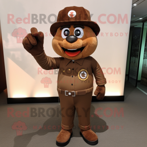 Brun Alliance maskot kostym...