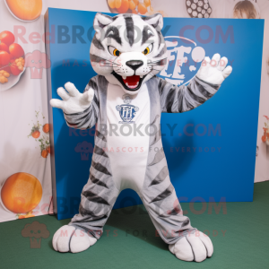 Sølv Tiger maskot kostume...
