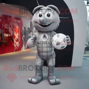Silver Rugby Ball maskot...