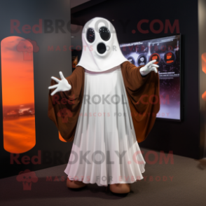 Rust Ghost mascot costume character dressed with a Circle Skirt and Gloves