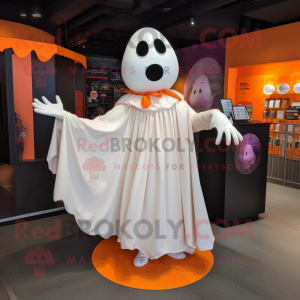 Rust Ghost mascot costume character dressed with a Circle Skirt and Gloves