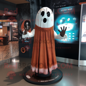 Rust Ghost mascot costume character dressed with a Circle Skirt and Gloves