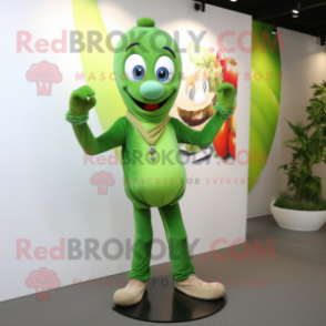 Olive Alliance mascot costume character dressed with a Skinny Jeans and Necklaces