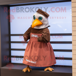 Brun Seagull maskot kostym...