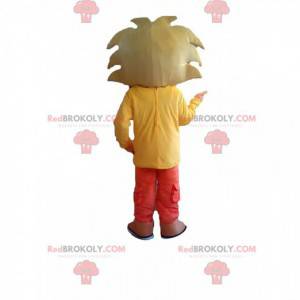 Mascot little lion, lion cub with a colorful outfit -