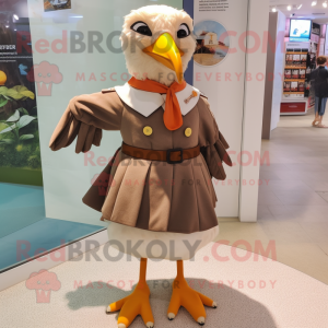 Brun Seagull maskot kostym...