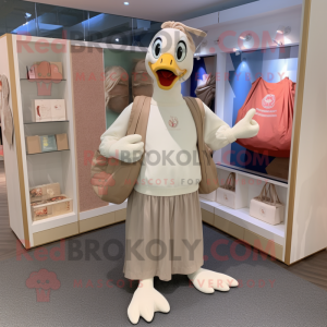 Beige Swans maskot drakt...