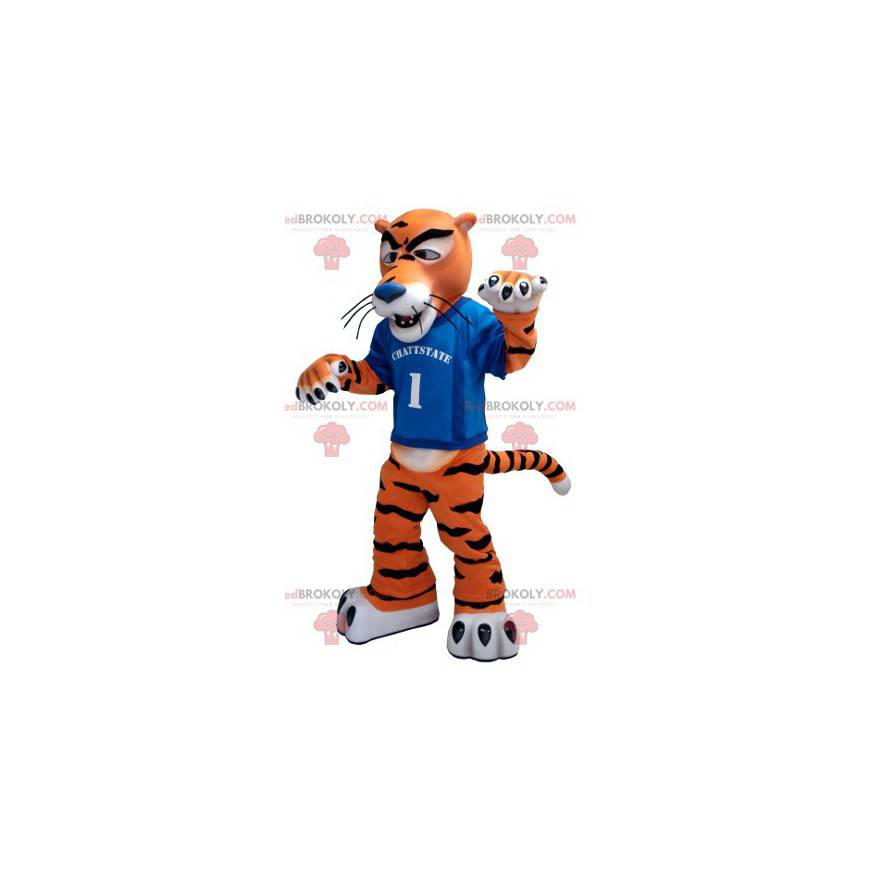 Wit en zwart oranje tijger mascotte - Redbrokoly.com