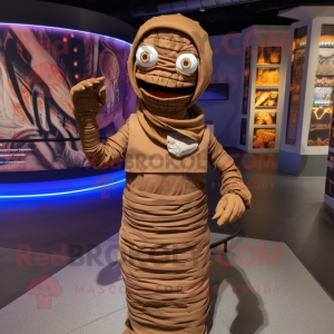 Brun Mummy maskot kostym...