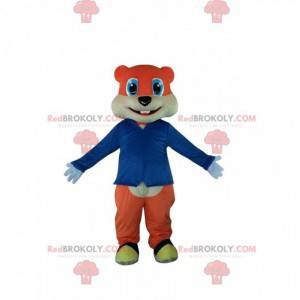 Orange squirrel mascot with beautiful blue eyes - Redbrokoly.com