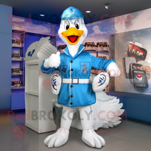 Sky Blue Goose maskot...