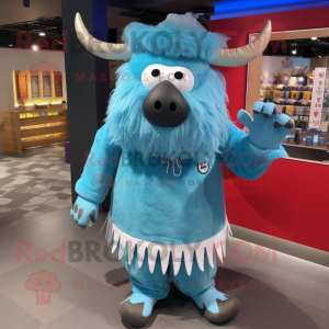 Sky Blue Yak mascotte...