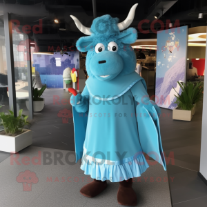 Sky Blue Yak mascotte...