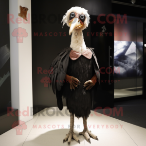 nan Vulture mascot costume character dressed with a Empire Waist Dress and Brooches