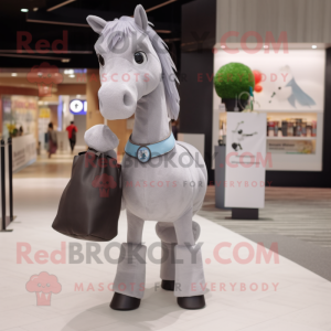 Grey Horse maskot kostume...