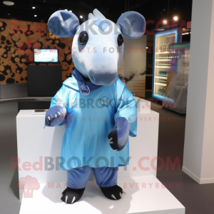 Blue Tapir mascotte kostuum...