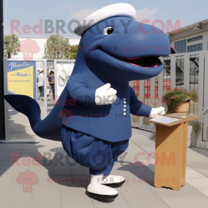 Navy Whale mascotte kostuum...