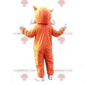 Very cute and entertaining orange and white fox mascot -