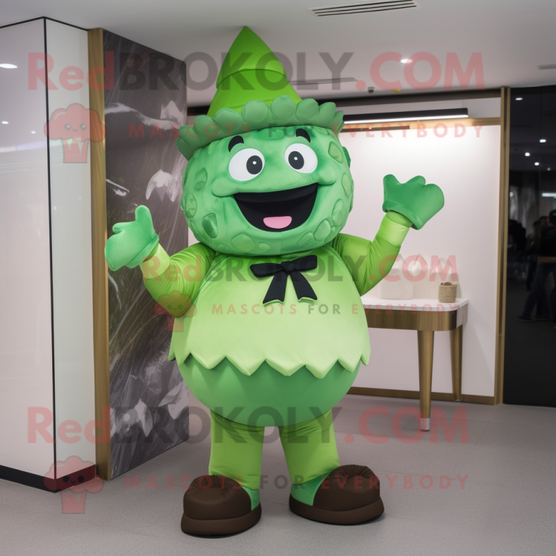 Forest Green Ice Cream mascot costume character dressed with a Trousers and Handbags